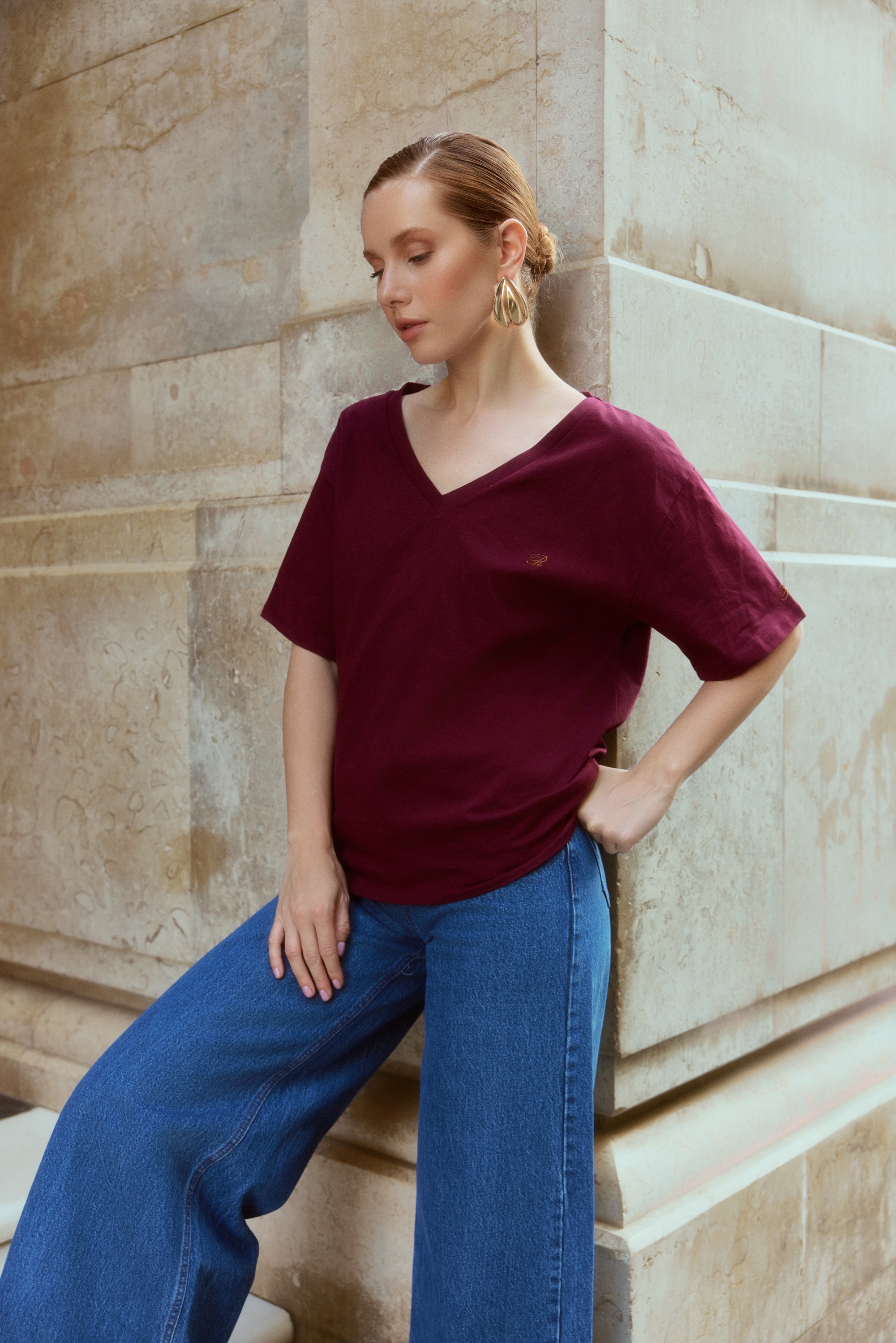 100% Cotton Burgundy T-shirt